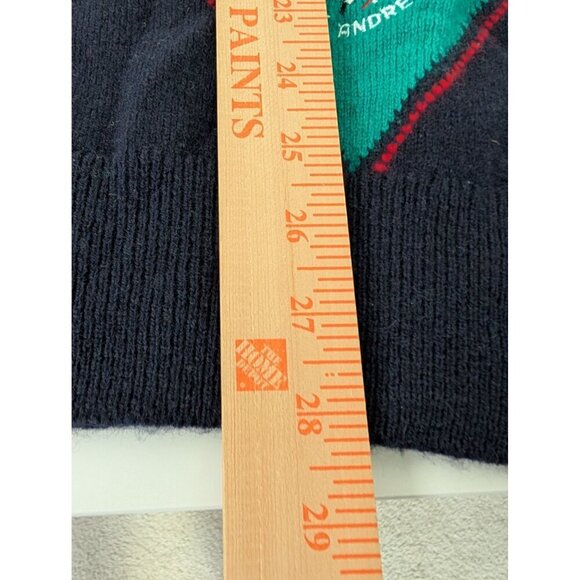Vintage Clan Royal Old Course Golf Sweater Mens Size XL Blue Argyle Diamond Wool - Picture 11 of 11